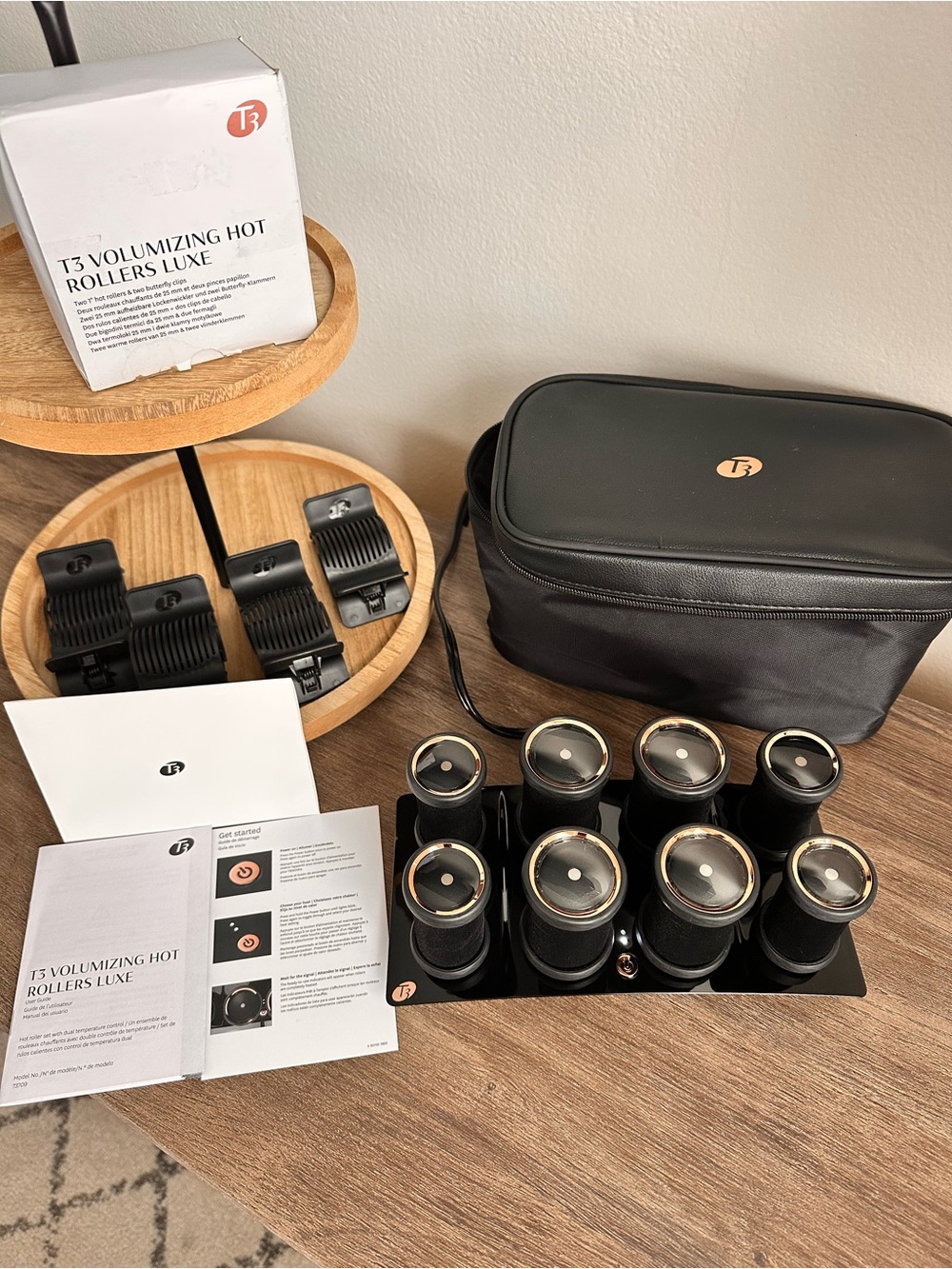 T3 Volumizing Hot Rollers Luxe set of 8 with 2 additional rollers FREE